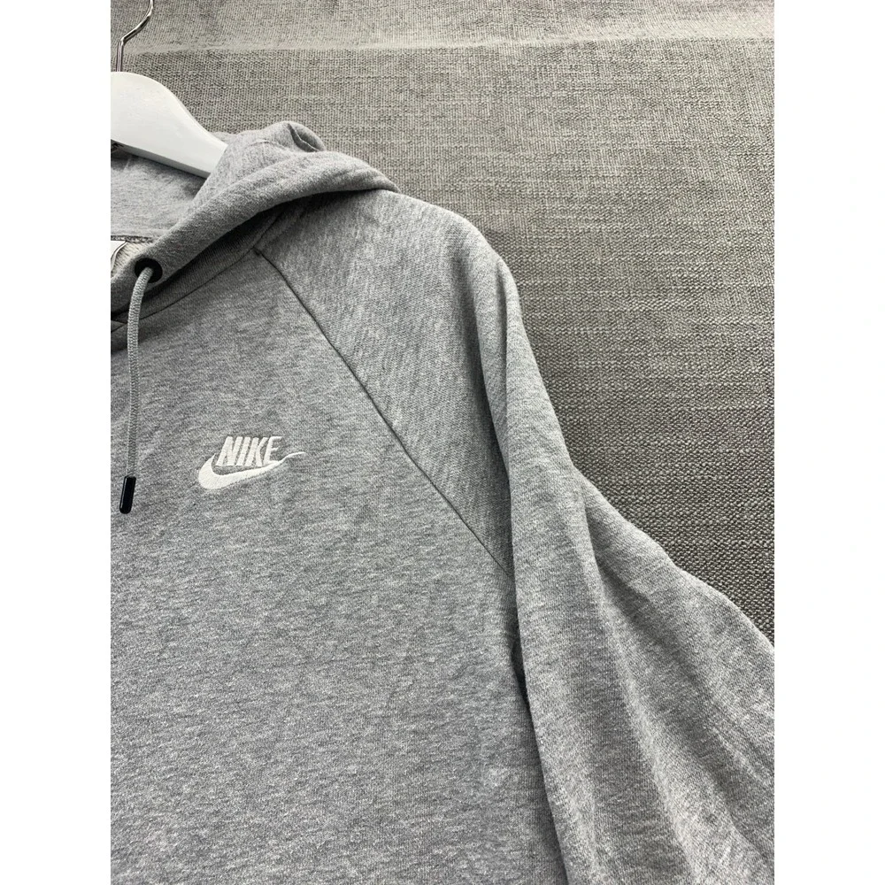 Nike Sportswear Club Hoodie Mens Small Heather Gray Fleece Lined‎ Raglan Sleeve